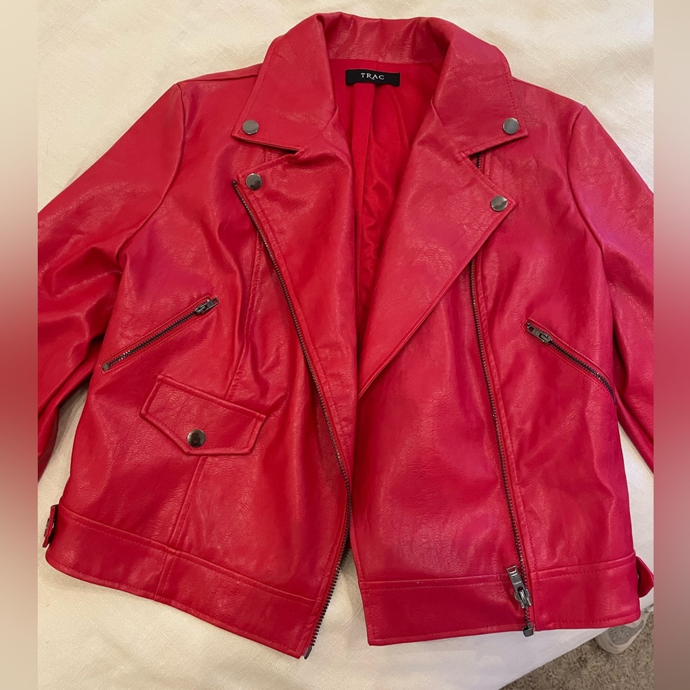 Red leather jacket